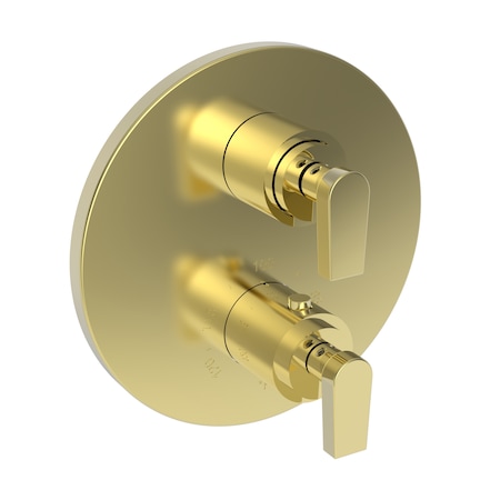 Newport Brass 1/2" Round Thermostatic Trim Plate With Handle in Forever Brass (Pvd) 3-2973TR-01
